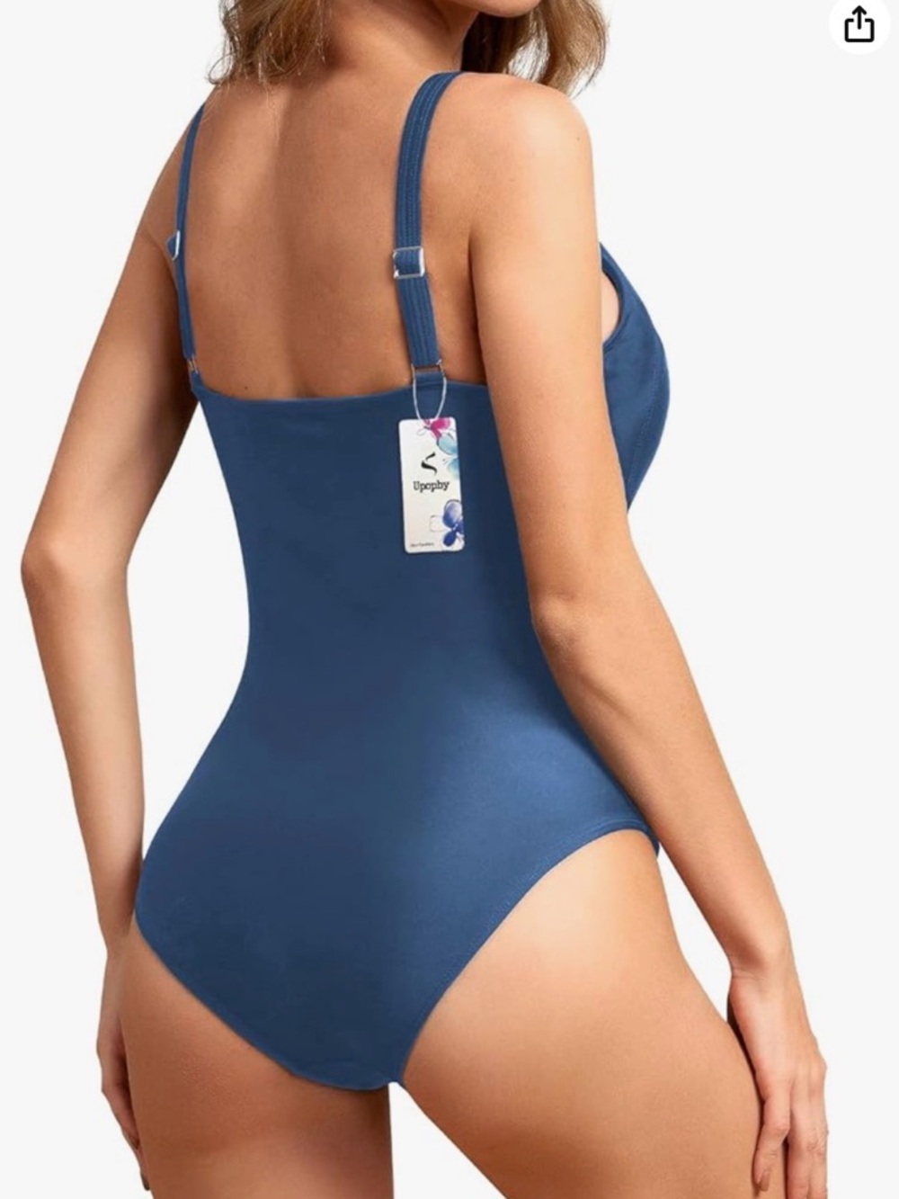 Retro Style Square Neck One Piece Bathing Suit - Picture 5 of 5